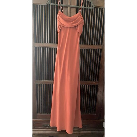 Vintage Betsy & Adam by Linda Bernell Terracotta Evening Gown – Size 4 - Picture 1 of 8